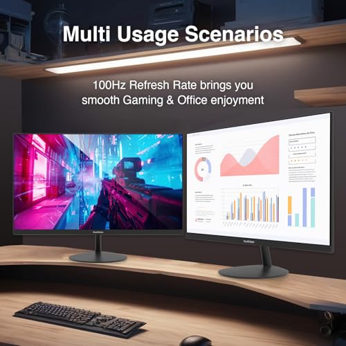 FeuVision 22 Zoll Monitor 100Hz, FHD 1080p PC Bildschirm, 99% sRGB