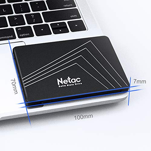 Netac SSD 2TB, SSD Festplatte Intern Sata 3.0 2,5 Zoll für Laptop, PC, Desktop, (N530S, Schwarz, 3D Nand)