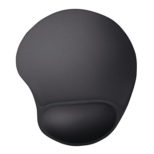 Trust Bigfoot Ergonomisches Mauspad mit Gelkissen 236 x 205 mm, Softgel Handballenauflage, Mikrofaseroberfläche, Mousepad mit Handauflage, rutschfeste Unterseite - Schwarz