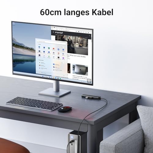 UGREEN 4-Port USB 3.0 Hub USB Verteiler Multiport Adapter 5Gbps (60cm) | USB Splitter für MacBook, iMac, Surface, Dell, Thinkpad, USB Stick, Mobile HDD, Desktop PC und mehr