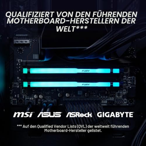 Kingston FURY Beast Schwarz RGB EXPO 32GB 6400MT/s DDR5 CL32 DIMM Desktop Gaming Speicher Kit mit 2 - KF564C32BBEAK2-32