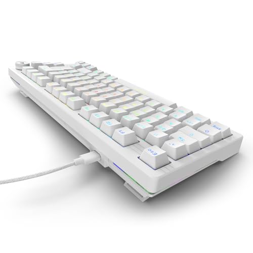 Sharkoon Skiller SGK25 RGB, Gaming Tastatur, 75% Layout, Hot Swap, Huano RED geschmierte Schalter, weiß