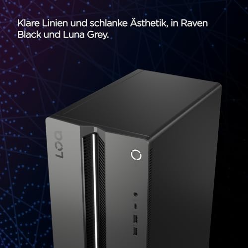 Lenovo LOQ Tower Gaming Desktop-PC | NVIDIA GeForce RTX 5060 | Intel Core i5-14400F |16GB RAM | 1TB SSD | Win11 Home | Luna Grau - Raven Schwarz | 17L | 3 Monate GamePass | 3 Monate Premium Care