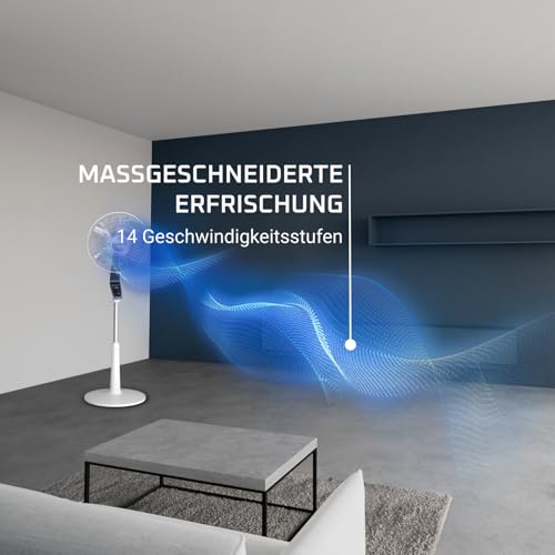 Rowenta Turbo Silence Extreme, Standventilator, leistungsstark, VU5690 | 14 Geschwindigkeitsstufen, 32 dB Silent Night Modus, Fernbedienung, Oszillation, höhenverstellbar, Farbe: Weiß