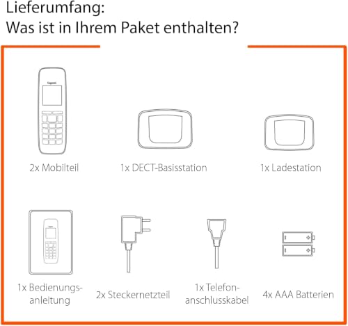 Gigaset AS690 Duo - 2 Schnurlose DECT-Telefone - kontrastreiches Display - brillante Audioqualität - einstellbare Klangprofile - Freisprechfunktion - Anrufschutz, schwarz [Deutsche Version]