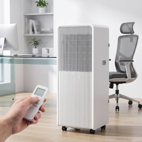 Tragbare Klimaanlage 10000 BTU für 450 Sq Ft, Smart AC Einheit mit Fernbedienung, Kühlventilator, Luftentfeuchter, Schlafmodus, 24H Timer, Installation Kit für Büro Schlafzimmer