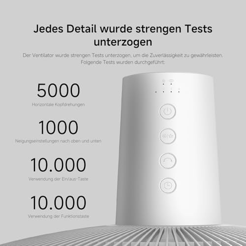 Xiaomi Mi Smart Standing Fan 2 Tisch- Standventilator mit optionaler iOS/Android Mi Home Appanbindung (15 W sparsamer BLDC Motor, 58 dB, 4 Geschwindigkeitsstufen, Google Assistant kompatibel) Weiß