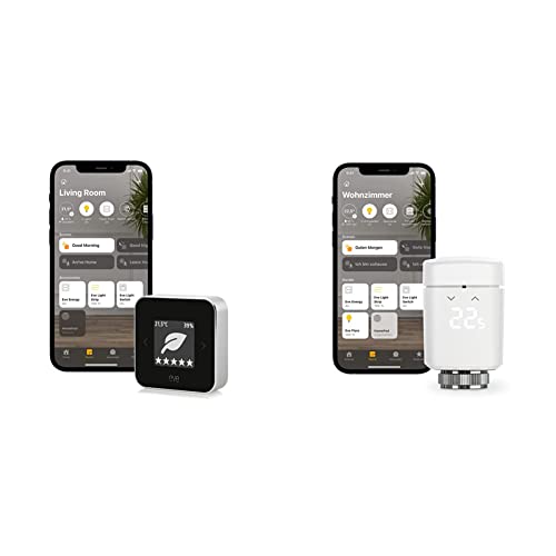 Eve Room - Raumluft-Qualitätssensor & Thermo - Smartes Heizkörperthermostat mit LED-Display, automatischer Temperatursteuerung, Keine Bridge erforderlich, Bluetooth/Thread, Apple HomeKit