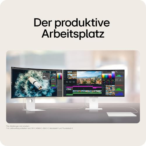 LG UltraWide 40U990A-W.AEU (40 Zoll) 21:9 Curved 5K2K Nano IPS Black Monitor, 120Hz, AMD FreeSync Premium, DisplayHDR 600, Thunderbolt 5, HDMI 2.1, Weiß