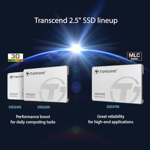 Transcend Highspeed 256 GB interne 2.5” SSD (≠HDD) SATA III 6Gb/s, robust und schnell, für Aufrüstung von Desktop-PCs, Laptops, Notebooks, PS4, Xbox TS256GSSD370S, silber