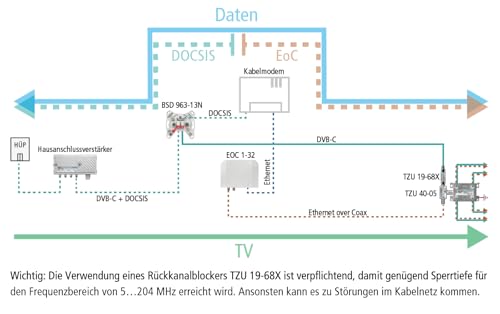 Axing EOC 1-32 Ethernet Over Coax G.hn Modem für Netzwerk über TV Koaxialkabel 1800 Mbps 5-204 MHz