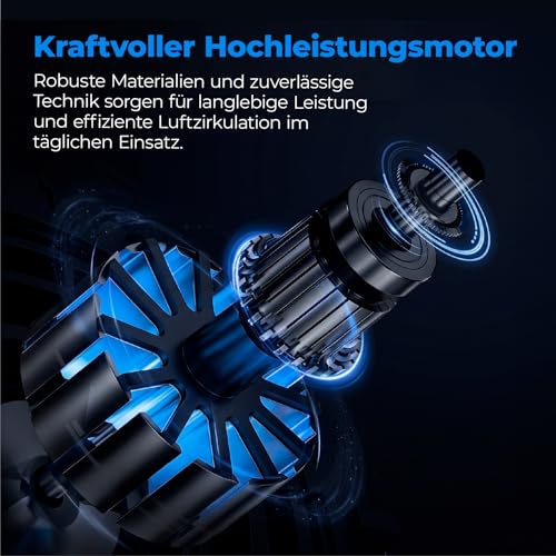 aeco AirX Flow 100 2in1 Standventilator & Tischventilator 70–116 cm Höhe | 39 dB leise Betrieb, 3 Stufen, 85° Oszillation, 7-Blatt Rotor, 55W Leistung, ideal für Schlafzimmer Büro Wohnzimmer