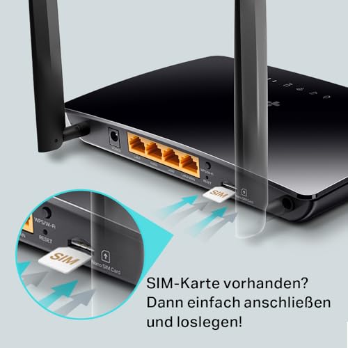 TP-Link Archer MR202 LTE Router, 4G Router SIM Karte, WLAN Dual-Band AC750, 4G Cat4 bis zu 150 Mbit/s, 4 Ports, Plug and Play, MU-MIMO, TP-Link One Mesh