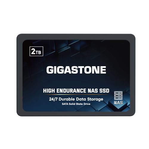 Gigastone NAS SSD 2TB SSD Festplatte TLC Hohe Dauerhaltbarkeit SSD für 24/7 Dauerbetrieb NAS-Systeme RAID 2,5 Zoll SATA III Internes Festkörper-Laufwerk SSD Caching