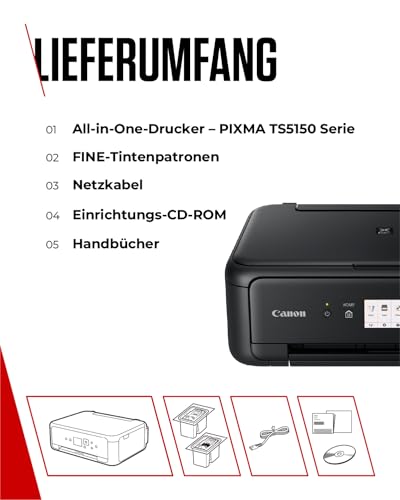 Canon PIXMA TS5150 WLAN Multifunktionsdrucker, Drucken Scannen Kopieren