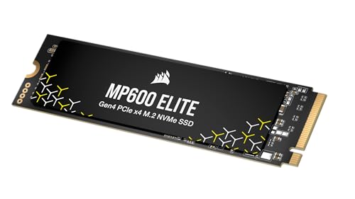 CORSAIR MP600 ELITE 2TB M.2 PCIe Gen4 x4 NVMe SSD - M.2 2280 - Bis zu 7.000MB/Sek. Sequentielles Lesen - High-Density 3D TLC NAND - Schwarz