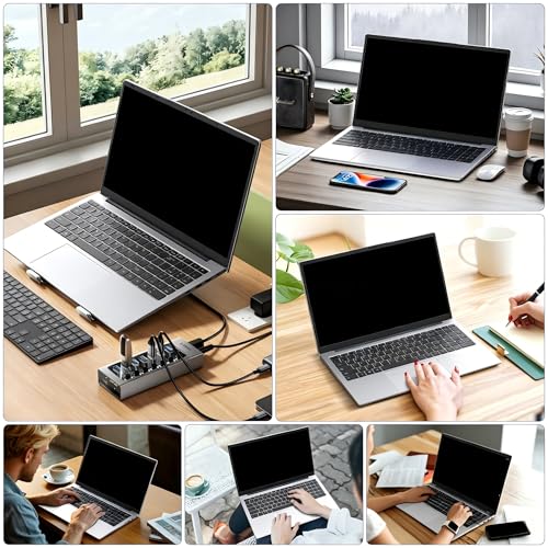 Auusda Notebook 15,6 Zoll, 16GB RAM, 512GB SSD, Fingerabdrucksensor, beleuchtete Tastatur, Ziffernblock, leicht für Schule & Büro