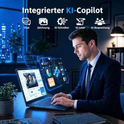 Liuord Laptop 18,5 Zoll 16GB RAM 256GB SSD, AI Unterstützung Notebook Core i3 (bis zu 3,9 GHz), 8000mAh Akku, Win, WiFi 6, FHD Display 180° Betrachtungswinkel, HDMI, USB-C Multifunktionsanschluss