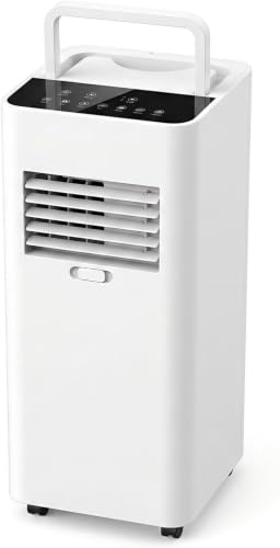 Tragbare Klimaanlage 7000 BTU, schnelle Kühlung für Räume bis zu 300 m², leiser 30dB Schlafmodus, Luftentfeuchter, 24H Timer, Lüftermodus für Zuhause und Büro