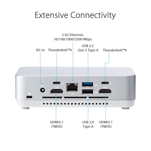 ASUS NUC 14 Pro+ RNUC14RVSU500000I, UCFF, Mini-PC Barebone, DDR5-SDRAM, PCI Express, 802.11a, 802.11 (90AR0051-M00010)