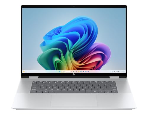 HP OmniBook X Flip, 16" 3K, Intel Core Ultra 7, 32GB RAM, 1TB SSD | Copilot+ Premium 2-in-1 Laptop mit großem 3K-Touchdisplay für Kreativarbeit, Business und Multitasking, QWERTZ, Silber