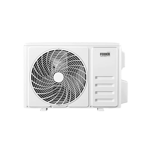 FEIDER FC3400PAP4 - Split Klimaanlage Inverter Monosplit 3400W - Klimagerät zur Festen Installation - bis zu 37m² - Wärmepumpe - 1 Kompressor - Luftentfeuchter - Programmierbar - Fernbedienung