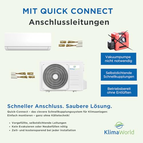 KlimaWorld Split Klimaanlage | Nexa Energy E 9000 | 2,6 kW | Quick-Connect