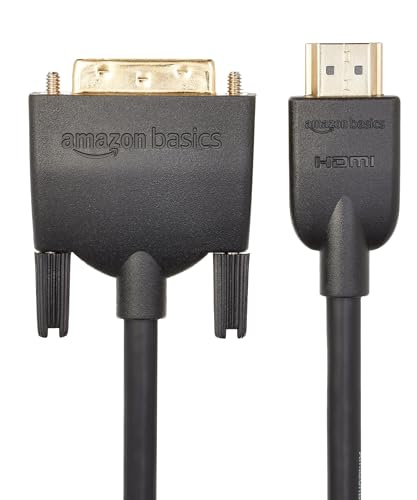 Amazon Basics DVI auf HDMI Adapterkabel, bidirektional, vergoldet, 1,8m, Schwarz