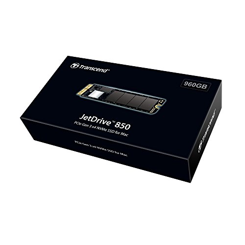 Transcend 960GB JetDrive 850 SSD (ohne Gehäuse) für MacBook Air 11" und 13" (Mitte 2013 - 2017), MacBook Pro Retina 13" und 15" (Ende 2013 - Mitte 2015) bis zu 1.600/1.400 MB/s - TS960GJDM850