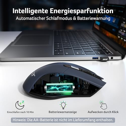 Acer Maus Kabellos 4000 DPI, Wireless Mouse 2,4Ghz