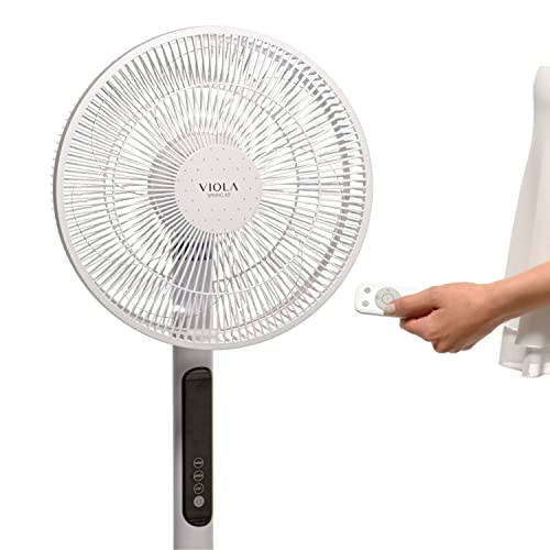 VIOLA Leiser Standventilator mit Fernbedienung, leistungsstarker digitaler Motor, geringer Stromverbrauch, 19 W, 7 Flügel, 9 Geschwindigkeiten, Oszillation 120 °, vertikale Drehung, Turbo, Timer