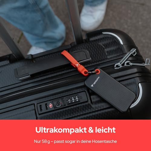 Verbatim Pocket SSD 1TB Externe SSD USB 3.2 Gen2 1000MB/s Schwarz Rot | Externe Festplatte bis 1000MB/s lesen & schreiben, USB-C Kabel und Schutzhülle für PC, Mac, Konsole und Smartphone