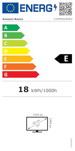 Amazon Basics Monitor 24 Zoll (61 cm), FHD 1080p, max. 100 Hz, VESA-kompatibel, integrierte Lautsprecher, Schwarz