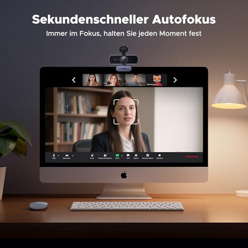 UGREEN FineCam Lite 4K, Autofokus, Dual-Mikrofon, mit Objektivabdeckung | UHD Webcam 4K, 70° FOV, automatische Lichtkorrektur, Rauschunterdrückung, USB-A/C Anschluss, Plug and Play, für PC/Laptop