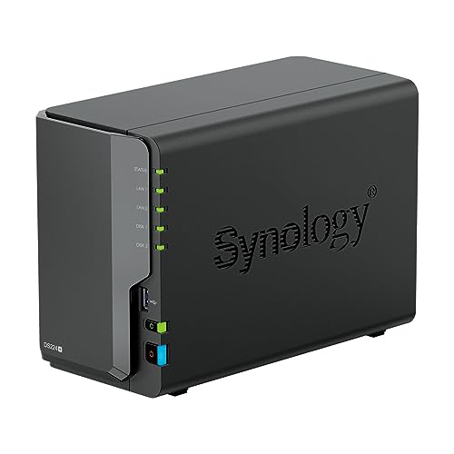 Synology DS224+ 2-Bay Diskstation NAS (Intel Celeron J4125 4-Core 2.0 GHz 2GB DDR4 RAM 2xRJ-45 1GbE LAN-Port) 16 TB Bundle mit 2 x 8 TB WD Red Plus HDDs (WD80EFZZ - 68BTXN0)