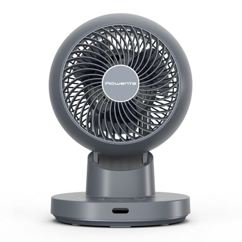 Rowenta Turbo Swift Compact Tischventilator QV2540 | Multidirektionale Schwenkfunktion, bis zu 50% Energieeinsparung, 12 Geschwindigkeitsstufen, 12h Timer, Farbe: Blau
