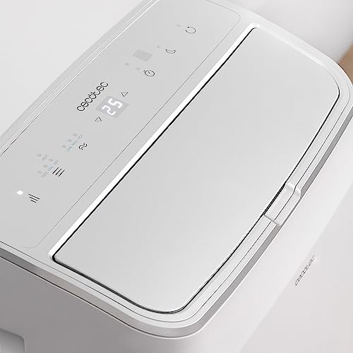 Cecotec Klimaanlage Mobil ForceClima 12800 Heating, 12.000 BTU, 1.340 W | WLAN-Steuerung, 26-28 m², 3 Geschwindigkeiten, Entfeuchtung 26 l/Tag, Energieklasse A, Wärmepumpe für Heizfunktion