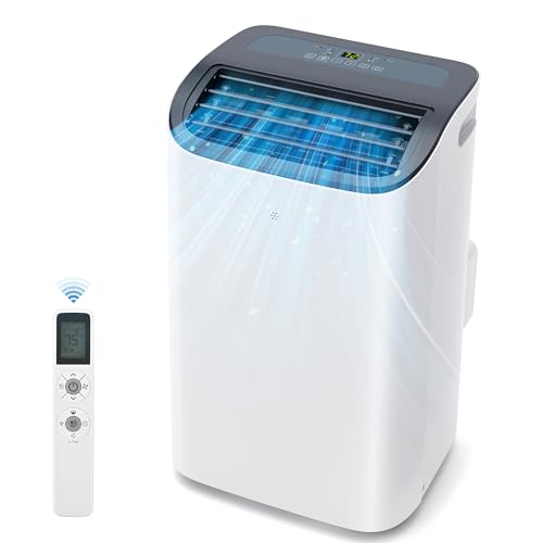 EUHOMY Mobile Klimaanlage 12000 BTU mit Abluftschlauch | 3-in-1 Mobiles Klimagerät: Kühlen, Entfeuchten, Ventilieren | 4-Stufen-Lüfter | 410 m³/h | Energieeffizienzklasse A | <50 dB | 24h-Timer