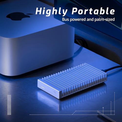 OWC Express 1M2 40Gb/s Tragbares NVMe SSD-Gehäuse USB4, Thunderbolt Kompatibel, Aluminium-Kühlkörper (nur Gehäuse)