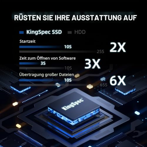 KingSpec 512GB 2 5 Zoll SATA SSD, 2.5 inch SATA III 6Gb/s Interne Solid State Festplatte - 3D NAND Flash, Kompatibel mit PS4/Desktop/Laptop