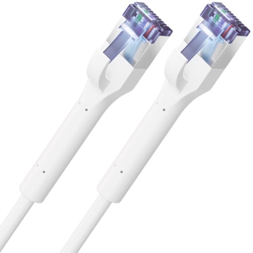 deleyCON 2m CAT7 Patchkabel SLIM - 10 Gbit/s Netzwerkkabel - Weiß