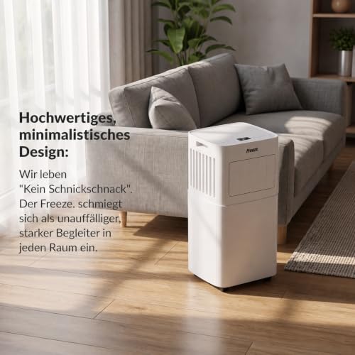 Freeze. nine 9000BTU Mobile Klimaanlage Weiß – Monoblock-Klimagerät mit LED-Display & Fernbedienung, Timer und Sleep‑Modus, verstellbarer Luftauslass, Kindersicherung, inkl. Abluftschlauch & Fensterki