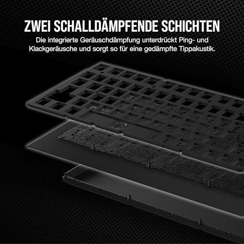 Corsair K65 Plus Wireless 75% RGB Mechanische Gaming-Tastatur - Schwarz | QWERTZ DE, Hot-Swap-Fähige, Vorgeschmierte MLX Red Lineare Schalter, Zweischichtige Schalldämpfung, PBT Tastenkappen