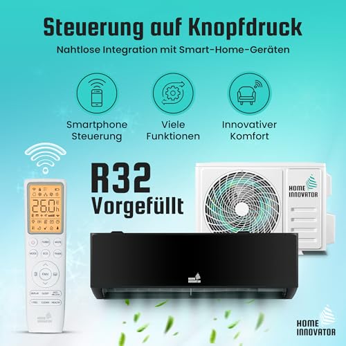 Homeinnovator Quick Connect 12000 BTU Split Klimaanlage und Heizung – energieeffiziente 230V-Klimaanlage mit komplettem Installationssatz – Inverter-Klimaanlage