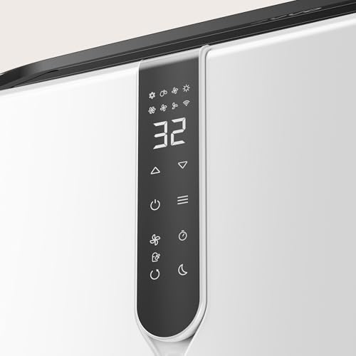 EVVO Clima Silent Tragbare Klimaanlage bis zu 14000 BTU mit Wärmepumpe, Pinguin Kalt und Wärme, Luftentfeuchter, Nachtmodus und Turbo-Funktion, inkl. Fenster-Kit (P14)