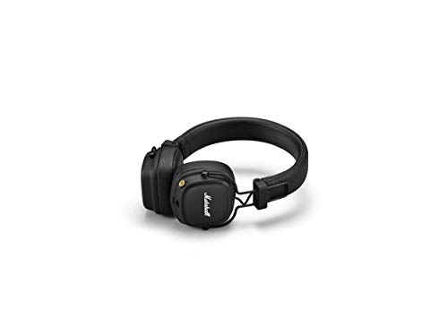 Marshall Major IV On Ear Bluetooth Kopfhörer, Kabelloser Ohrhörer, Faltbar, 80 Stunden kabellose Akkukapazität - Schwarz