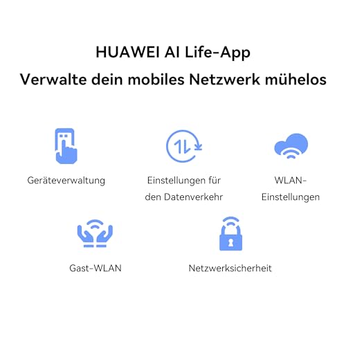 HUAWEI 4G Mobile WiFi 3 (with Screen) Router, Tragbarer mobiler Hotspot | mobiler Router der Kat 7 mit SIM-Karte, LTE mit 300 Mbit/s Download, Kompatibel mit Allen SIM-Karten