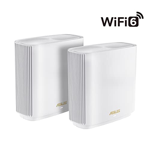 ASUS ZenWiFi XT9 AX7800 2er Set Weiß kombinierbarer Router (Tethering als 4G und 5G Router-Ersatz, Whole-Home Tri-Band AI Mesh WiFi 6 Router System, 2.5G Port, Abdeckung von bis zu 530qm / 6+ Räumen)