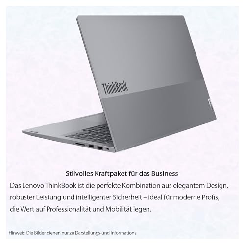 Lenovo ThinkBook 16 Gen 6 Business Laptop, Core i7-13700H, 32 GB DDR5 RAM, 1 TB PCIe SSD, 16" WUXGA (1920x1200) Display, Intel Iris Xe Graphics, Deutsches Tastatur-Layout, W11 Pro, Arctic Grey