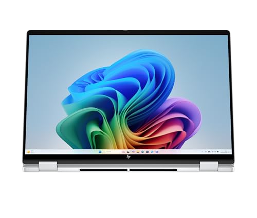 HP OmniBook X Flip, 16" 3K, Intel Core Ultra 7, 32GB RAM, 1TB SSD | Copilot+ Premium 2-in-1 Laptop mit großem 3K-Touchdisplay für Kreativarbeit, Business und Multitasking, QWERTZ, Silber